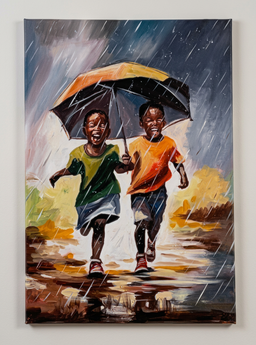 Playin' in the rain (70 x 48 cm) € 672